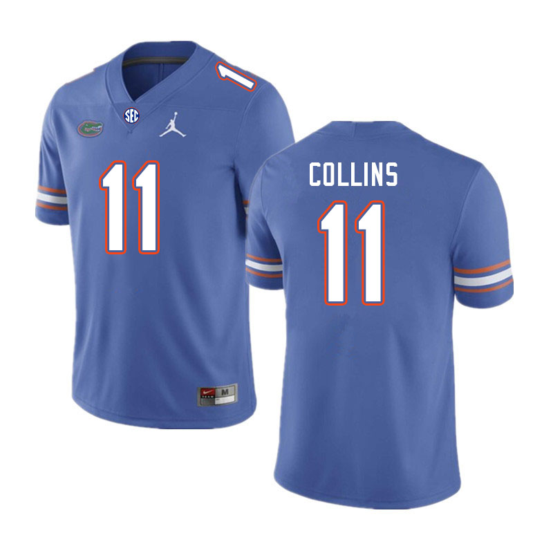 Men #11 Kelby Collins Florida Gators College Football Jerseys Stitched-Royal - Click Image to Close